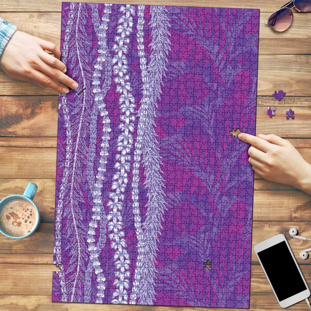 Hawaii Prince Kuhio Puzzle Violet Hawaiian Lau Maia With Leis