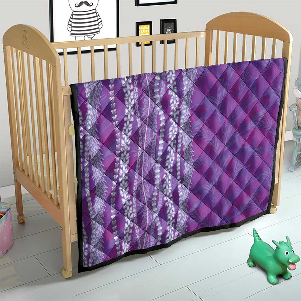 Hawaii Prince Kuhio Quilt Violet Hawaiian Lau Maia With Leis