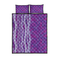 Hawaii Prince Kuhio Quilt Bed Set Violet Hawaiian Lau Maia With Leis