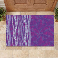 Hawaii Prince Kuhio Rubber Doormat Violet Hawaiian Lau Maia With Leis