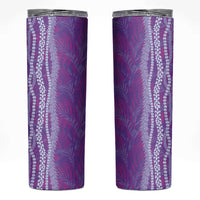 Hawaii Prince Kuhio Skinny Tumbler Violet Hawaiian Lau Maia With Leis LT05 Violet - Polynesian Pride