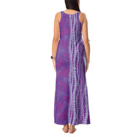 Hawaii Prince Kuhio Tank Maxi Dress Violet Hawaiian Lau Maia With Leis