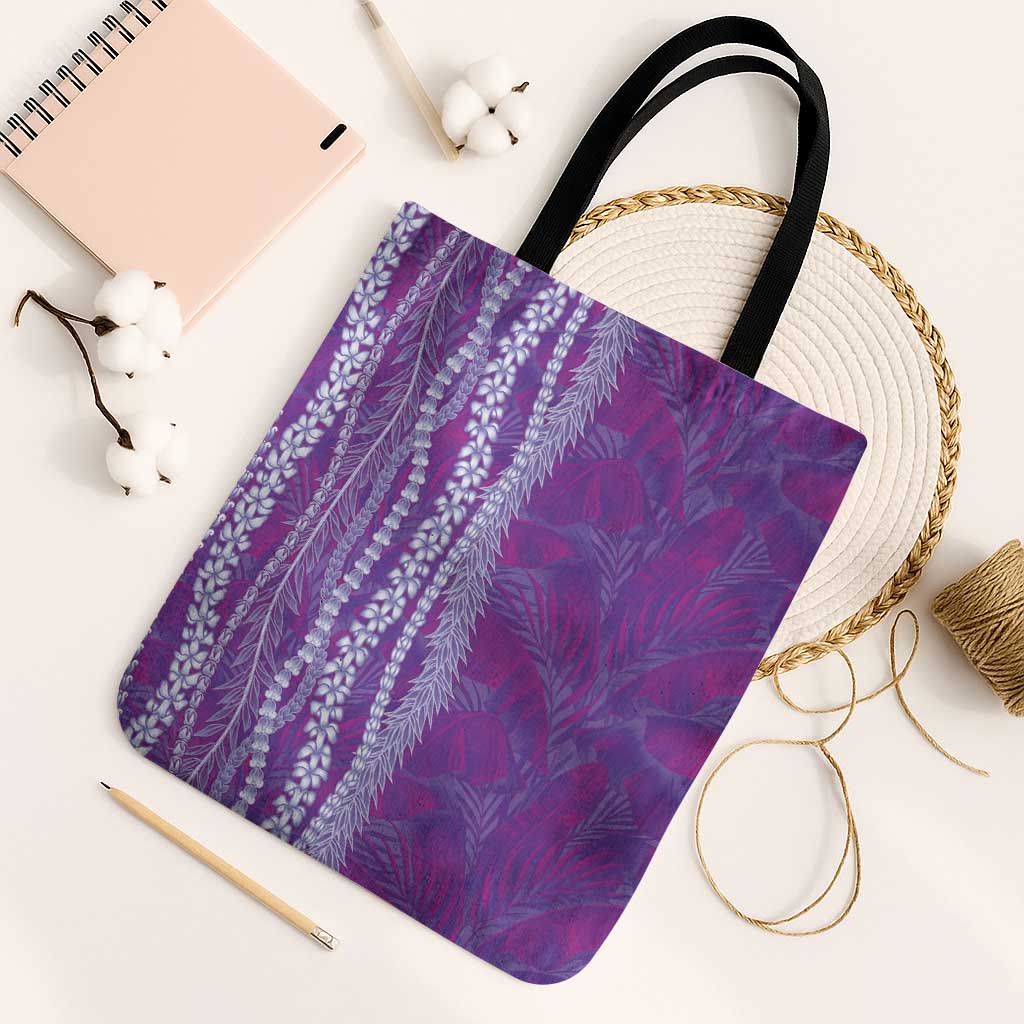 Hawaii Prince Kuhio Tote Bag Violet Hawaiian Lau Maia With Leis