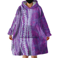 Hawaii Prince Kuhio Wearable Blanket Hoodie Violet Hawaiian Lau Maia With Leis LT05 - Polynesian Pride
