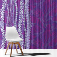 Hawaii Prince Kuhio Window Curtain Violet Hawaiian Lau Maia With Leis