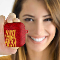 Hawaii Prince Kuhio AirPods Case Red Hawaiian Lau Maia With Leis