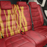 Hawaii Prince Kuhio Back Car Seat Cover Red Hawaiian Lau Maia With Leis LT05 - Polynesian Pride