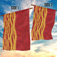 Hawaii Prince Kuhio Garden Flag Red Hawaiian Lau Maia With Leis