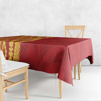 Hawaii Prince Kuhio Tablecloth Red Hawaiian Lau Maia With Leis