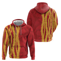 Hawaii Prince Kuhio Zip Hoodie Red Hawaiian Lau Maia With Leis