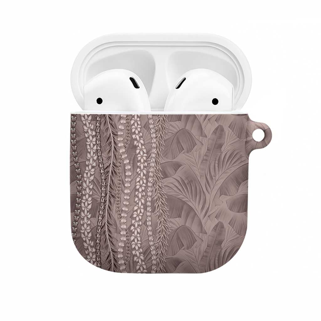 Hawaii Prince Kuhio AirPods Case Mocha Hawaiian Lau Maia With Leis