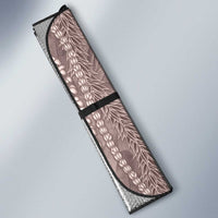 Hawaii Prince Kuhio Auto Sun Shade Mocha Hawaiian Lau Maia With Leis