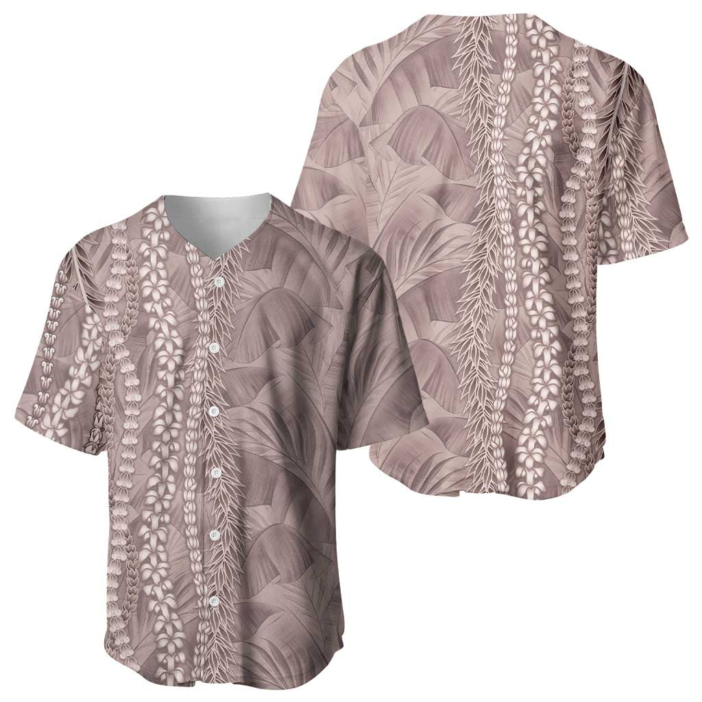 Hawaii Prince Kuhio Baseball Jersey Mocha Hawaiian Lau Maia With Leis