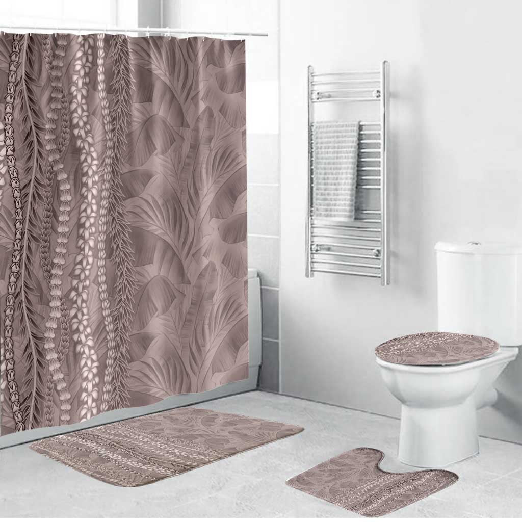 Hawaii Prince Kuhio Bathroom Set Mocha Hawaiian Lau Maia With Leis