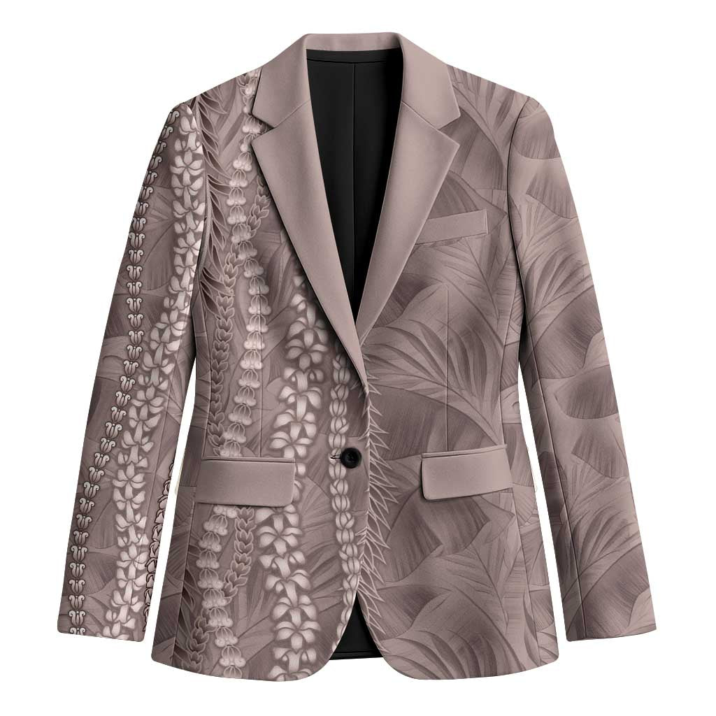 Hawaii Prince Kuhio Blazer Mocha Hawaiian Lau Maia With Leis