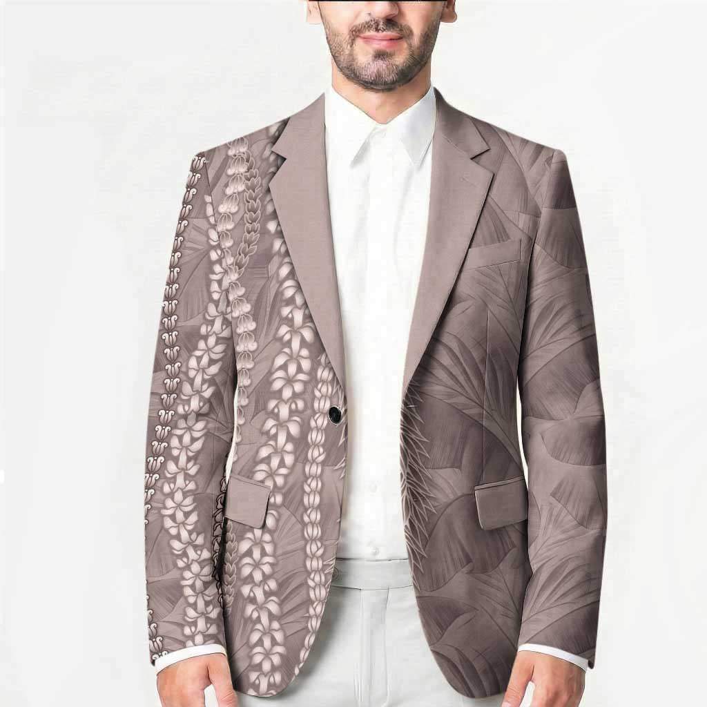 Hawaii Prince Kuhio Blazer Mocha Hawaiian Lau Maia With Leis