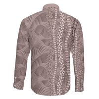 Hawaii Prince Kuhio Family Matching Off The Shoulder Long Sleeve Dress and Hawaiian Shirt Mocha Hawaiian Lau Maia With Leis LT05 - Polynesian Pride