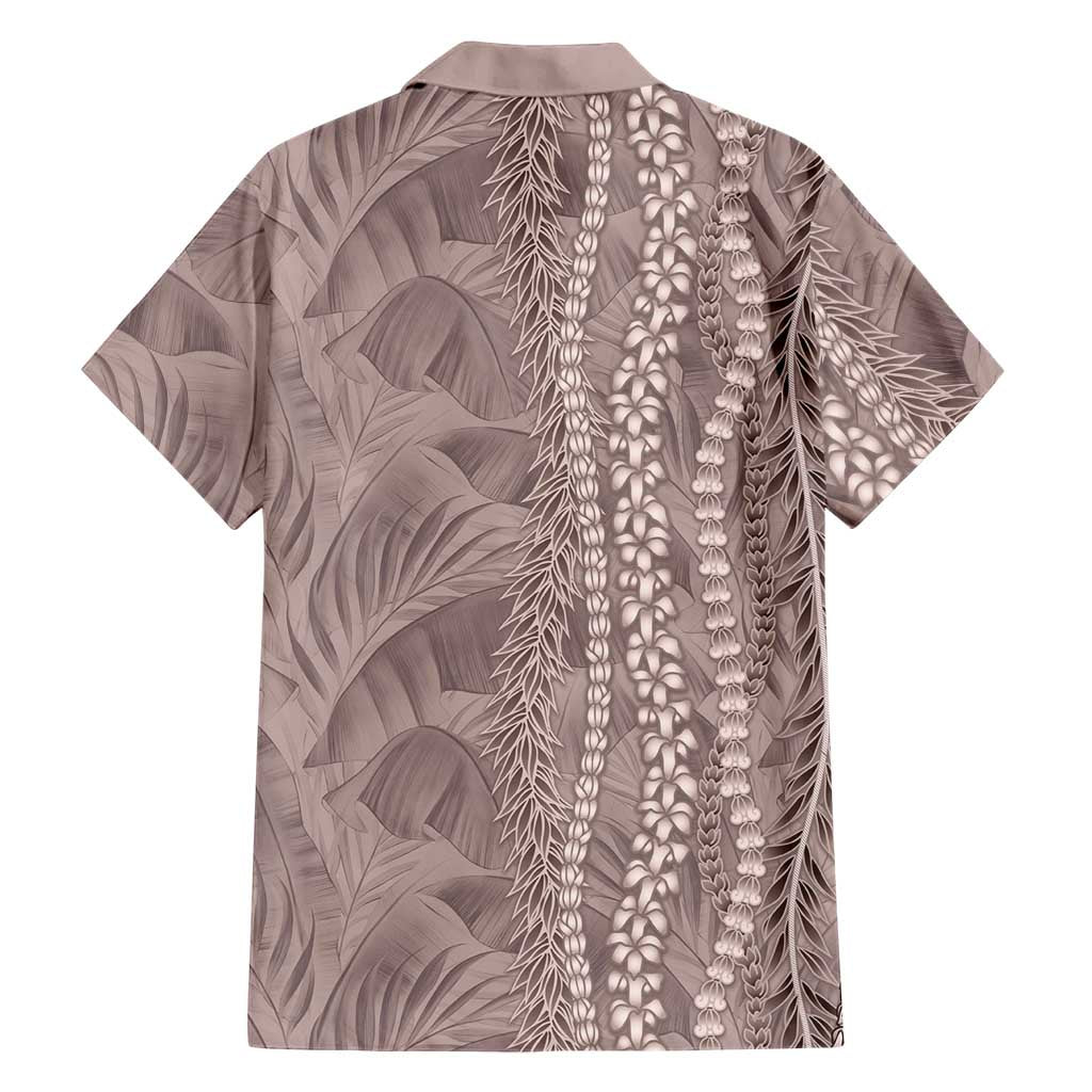 Hawaii Prince Kuhio Family Matching Off Shoulder Short Dress and Hawaiian Shirt Mocha Hawaiian Lau Maia With Leis LT05 - Polynesian Pride