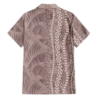 Hawaii Prince Kuhio Family Matching Tank Maxi Dress and Hawaiian Shirt Mocha Hawaiian Lau Maia With Leis LT05 - Polynesian Pride