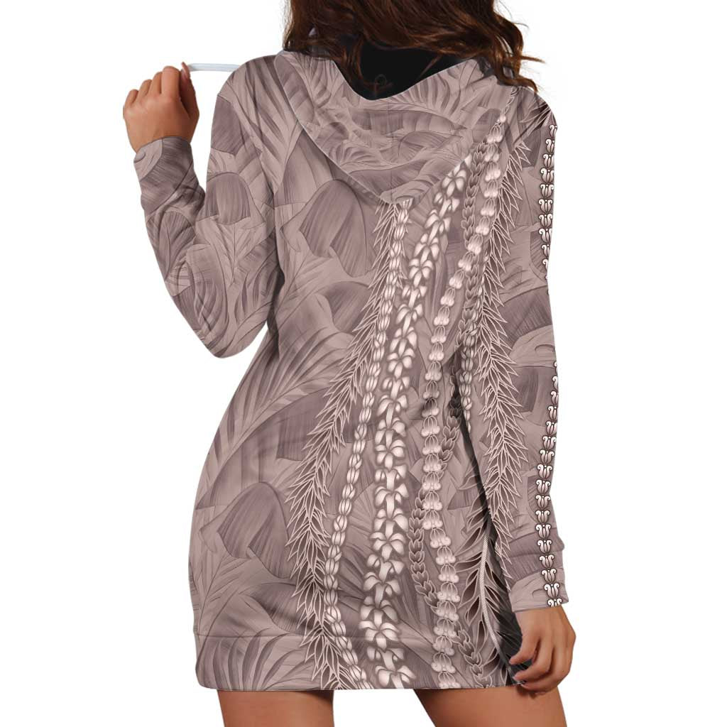 Hawaii Prince Kuhio Hoodie Dress Mocha Hawaiian Lau Maia With Leis LT05 - Polynesian Pride