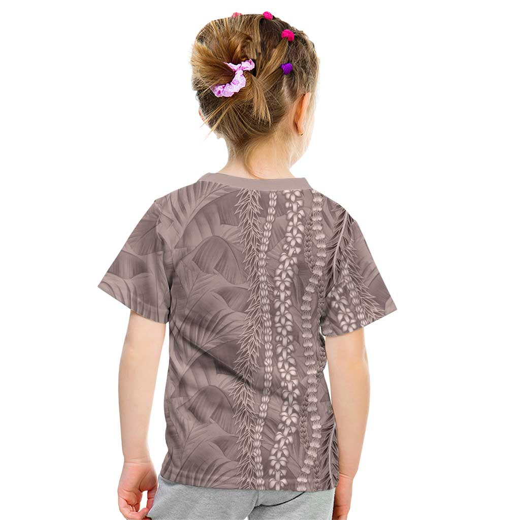 Hawaii Prince Kuhio Kid T Shirt Mocha Hawaiian Lau Maia With Leis
