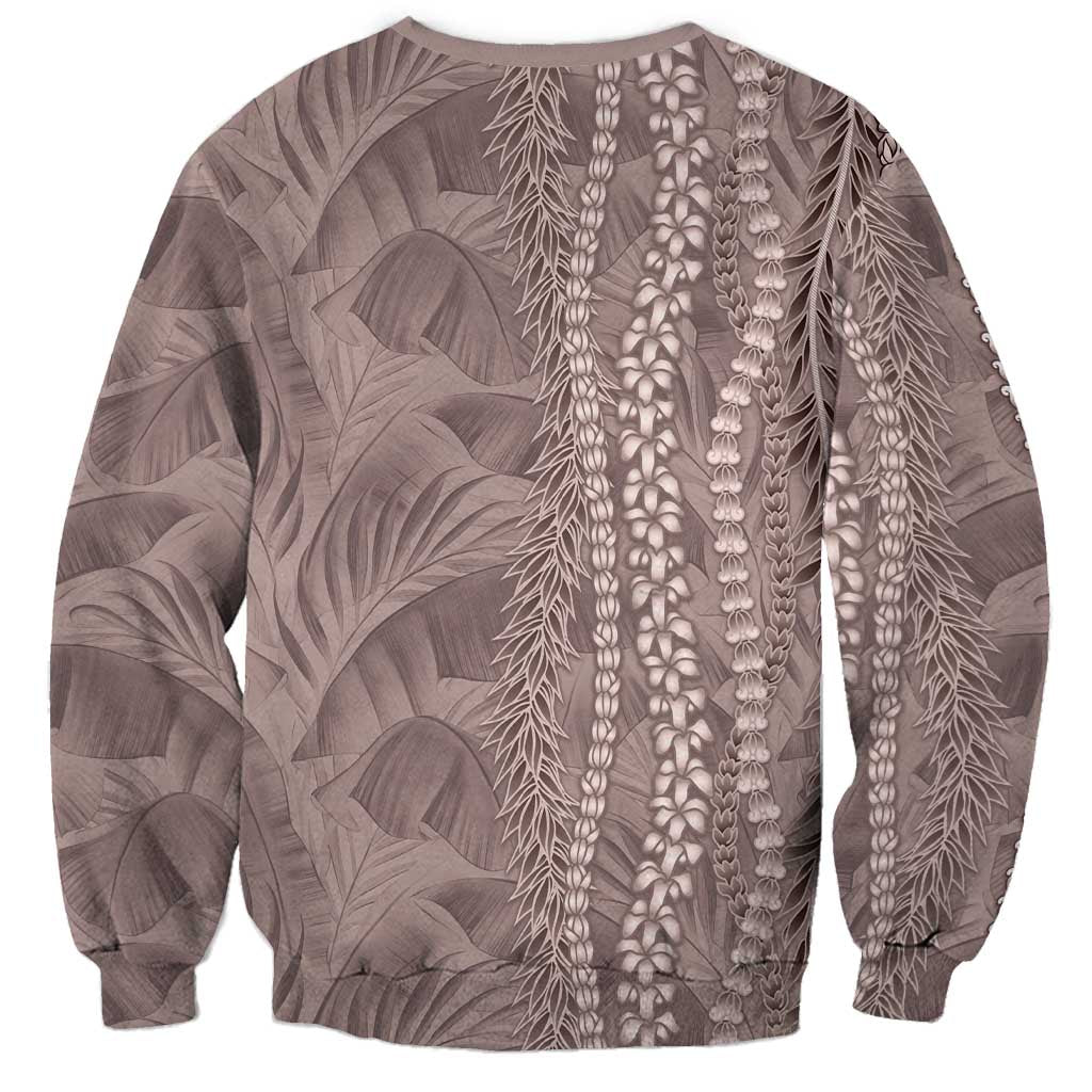 Hawaii Prince Kuhio Sweatshirt Mocha Hawaiian Lau Maia With Leis