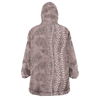 Hawaii Prince Kuhio Wearable Blanket Hoodie Mocha Hawaiian Lau Maia With Leis LT05 - Polynesian Pride