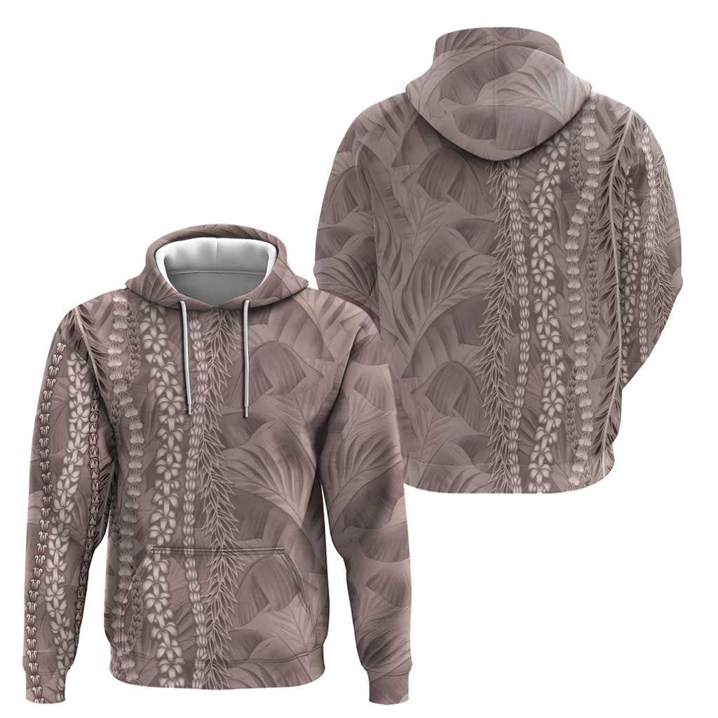 Hawaii Prince Kuhio Zip Hoodie Mocha Hawaiian Lau Maia With Leis