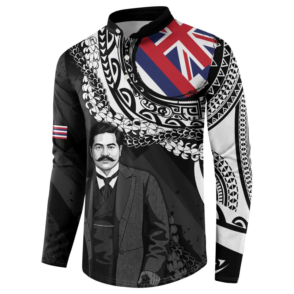 Personalised Hawaii Prince Kuhio Button Sweatshirt Hawaiian Maile Lei