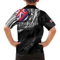 Personalised Hawaii Prince Kuhio Family Matching Off Shoulder Maxi Dress and Hawaiian Shirt Hawaiian Maile Lei LT05 - Polynesian Pride