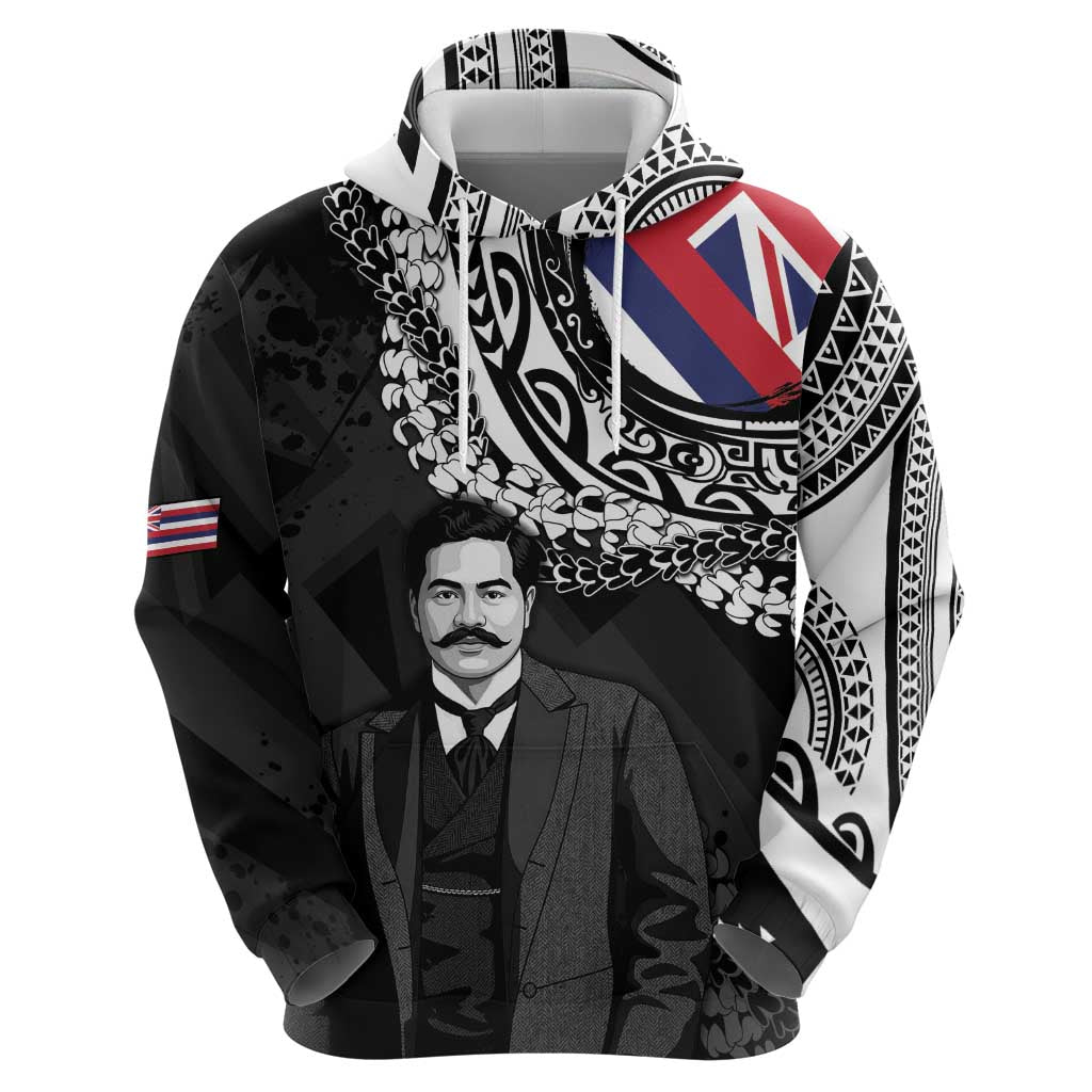 Personalised Hawaii Prince Kuhio Hoodie Hawaiian Maile Lei