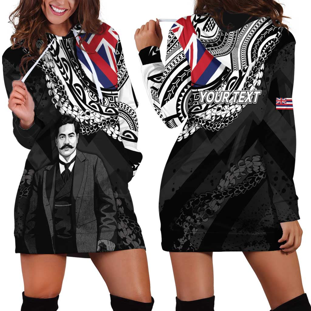 Personalised Hawaii Prince Kuhio Hoodie Dress Hawaiian Maile Lei