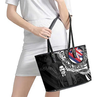Hawaii Prince Kuhio Leather Tote Bag Hawaiian Maile Lei