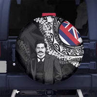 Hawaii Prince Kuhio Spare Tire Cover Hawaiian Maile Lei LT05 No hole Black - Polynesian Pride