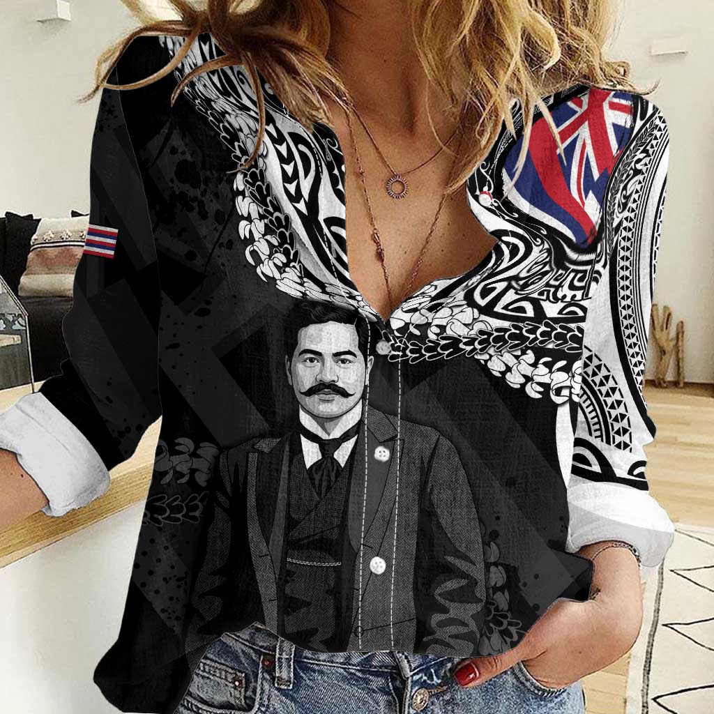 Personalised Hawaii Prince Kuhio Women Casual Shirt Hawaiian Maile Lei