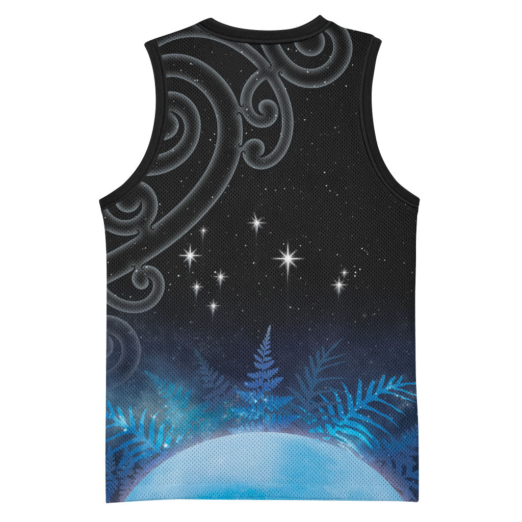New Zealand Matariki Basketball Jersey Pleiades Star Cluster Blue Galaxy LT05 - Polynesian Pride