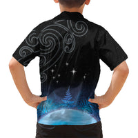 New Zealand Matariki Family Matching Long Sleeve Bodycon Dress and Hawaiian Shirt Pleiades Star Cluster Blue Galaxy LT05 - Polynesian Pride