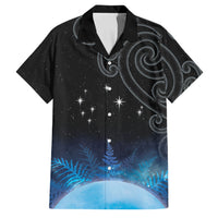 New Zealand Matariki Family Matching Long Sleeve Bodycon Dress and Hawaiian Shirt Pleiades Star Cluster Blue Galaxy LT05 Dad's Shirt - Short Sleeve Blue - Polynesian Pride