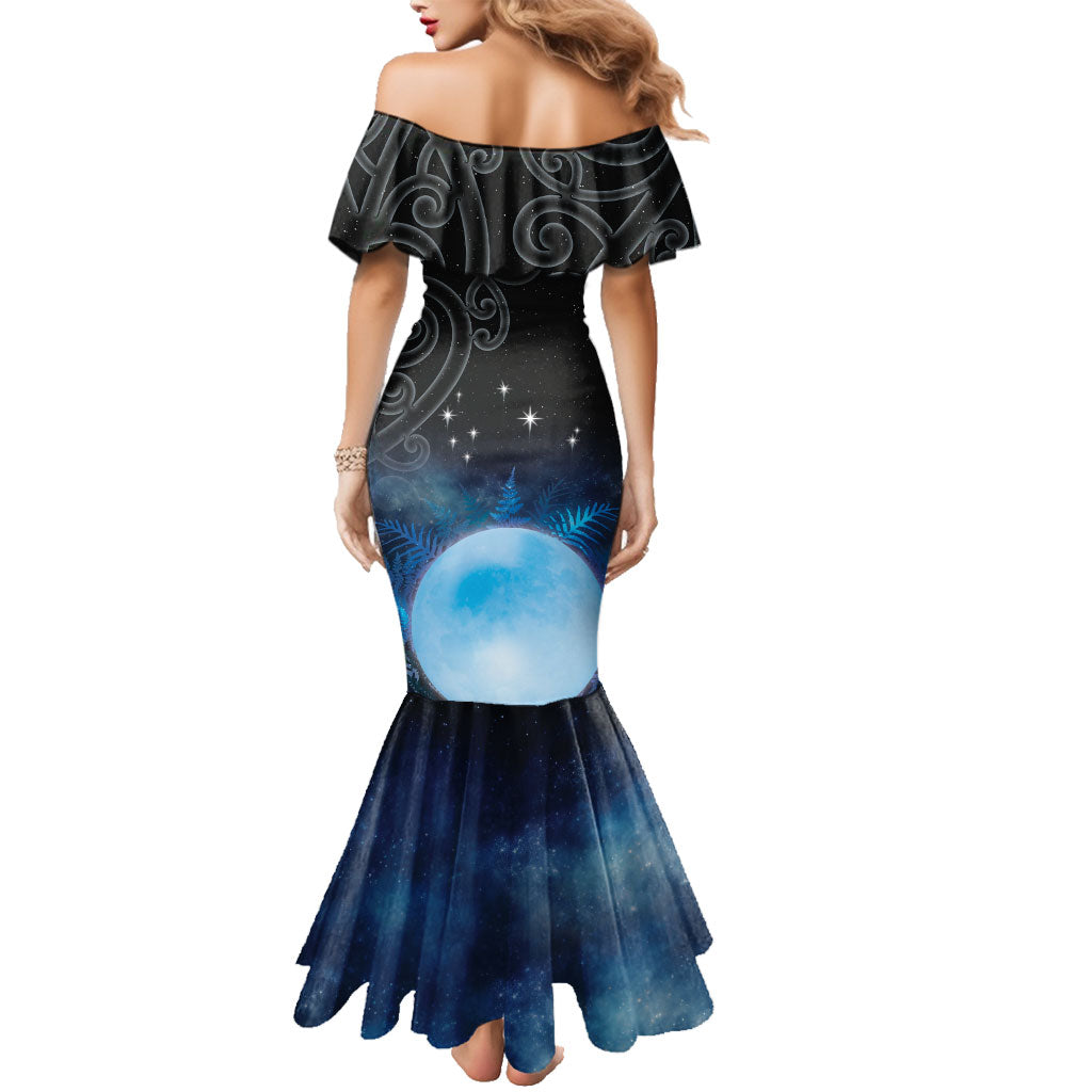 New Zealand Matariki Family Matching Mermaid Dress and Hawaiian Shirt Pleiades Star Cluster Blue Galaxy LT05 - Polynesian Pride