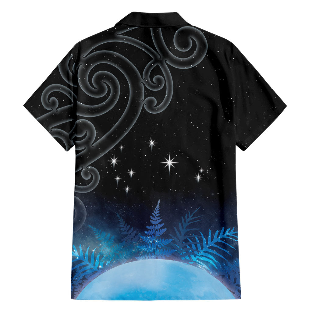 New Zealand Matariki Family Matching Short Sleeve Bodycon Dress and Hawaiian Shirt Pleiades Star Cluster Blue Galaxy LT05 - Polynesian Pride