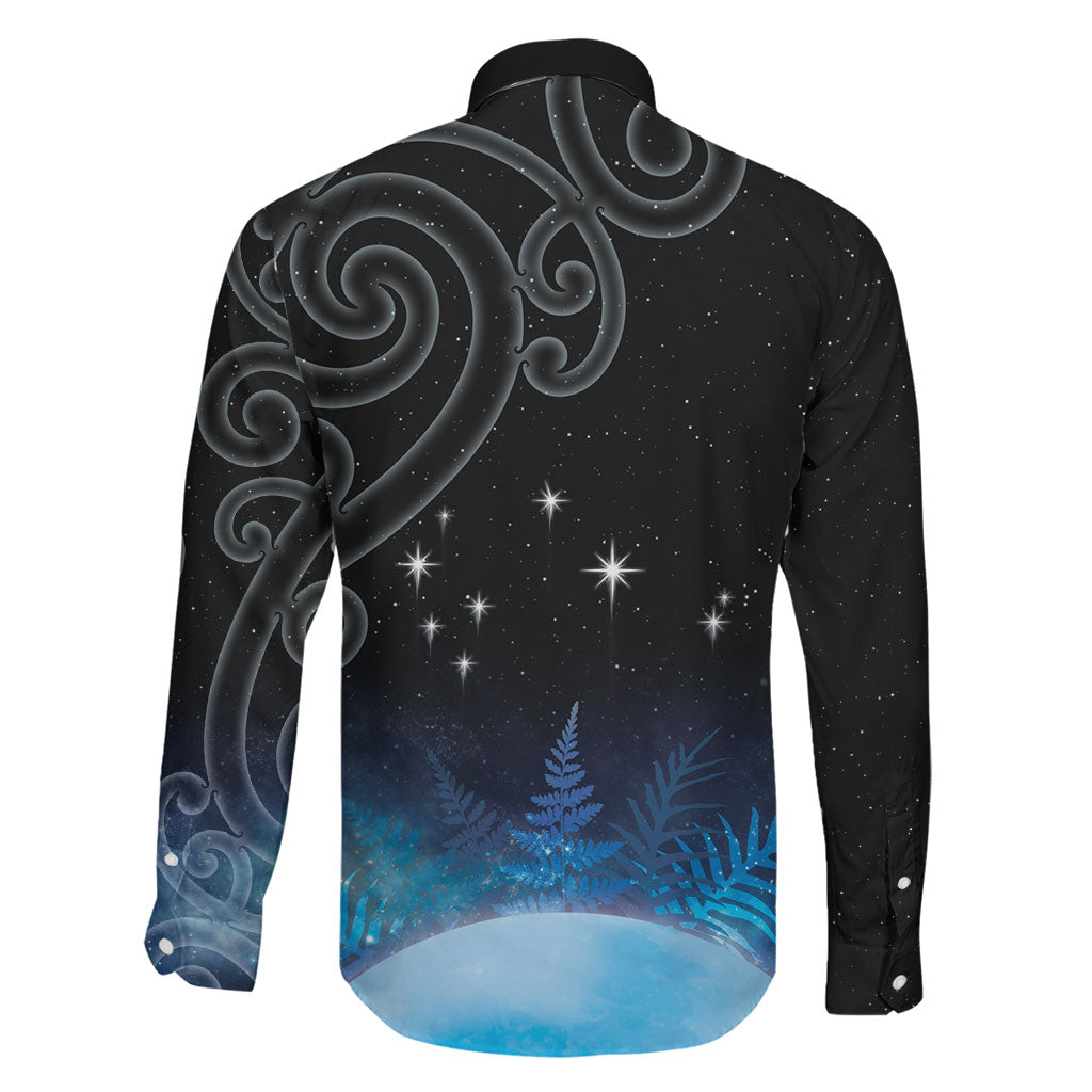 New Zealand Matariki Family Matching Short Sleeve Bodycon Dress and Hawaiian Shirt Pleiades Star Cluster Blue Galaxy LT05 - Polynesian Pride