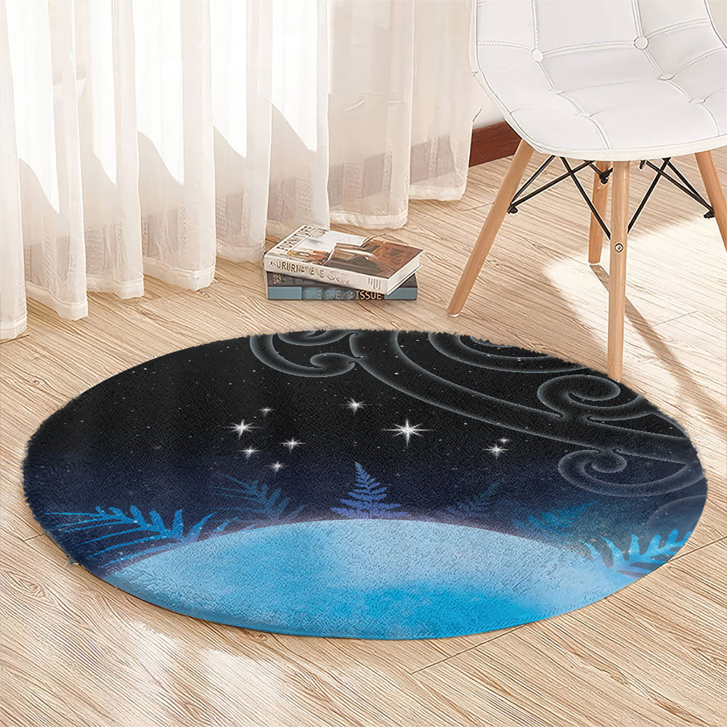 New Zealand Matariki Round Carpet Pleiades Star Cluster Blue Galaxy