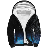 New Zealand Matariki Sherpa Hoodie Pleiades Star Cluster Blue Galaxy LT05 Unisex Blue - Polynesian Pride