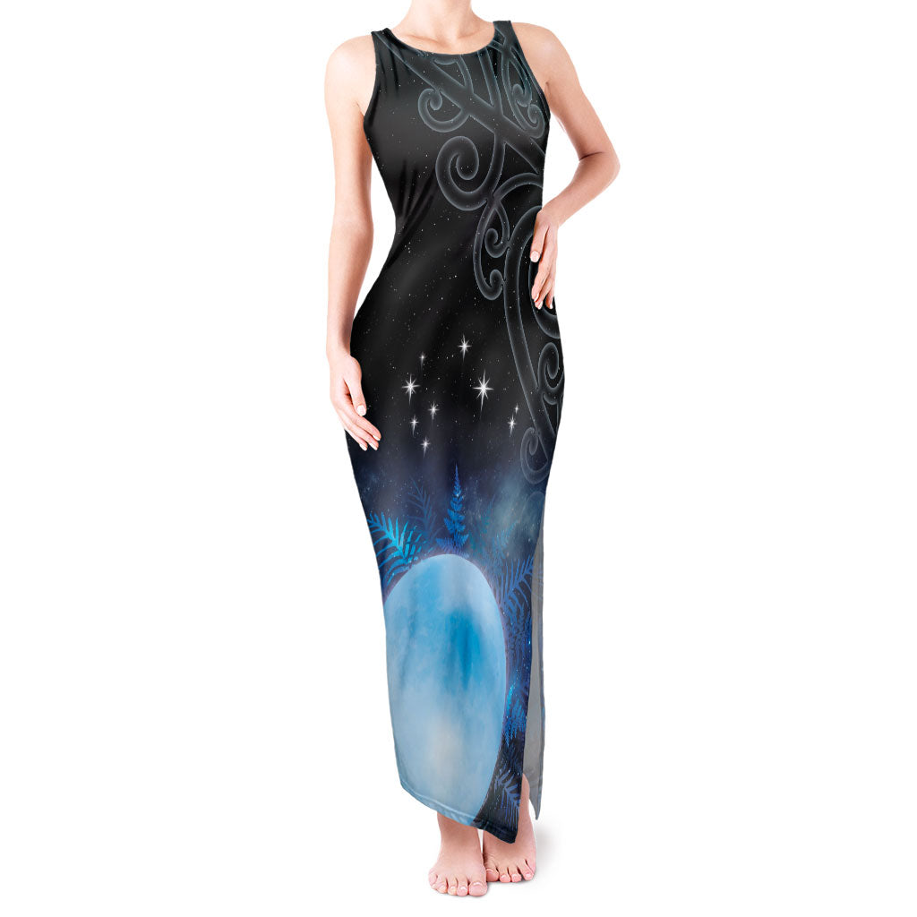New Zealand Matariki Tank Maxi Dress Pleiades Star Cluster Blue Galaxy