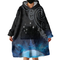 New Zealand Matariki Wearable Blanket Hoodie Pleiades Star Cluster Blue Galaxy LT05 - Polynesian Pride