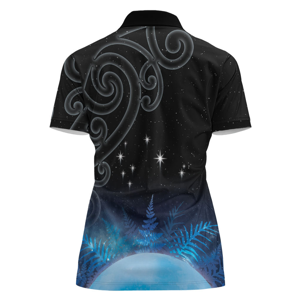 New Zealand Matariki Women Polo Shirt Pleiades Star Cluster Blue Galaxy LT05 - Polynesian Pride