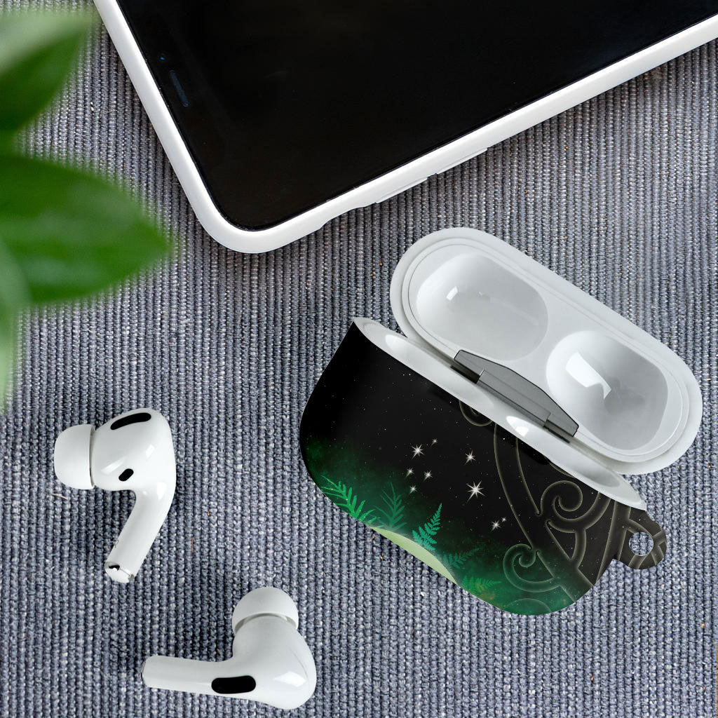 New Zealand Matariki AirPods Case Pleiades Star Cluster Green Galaxy