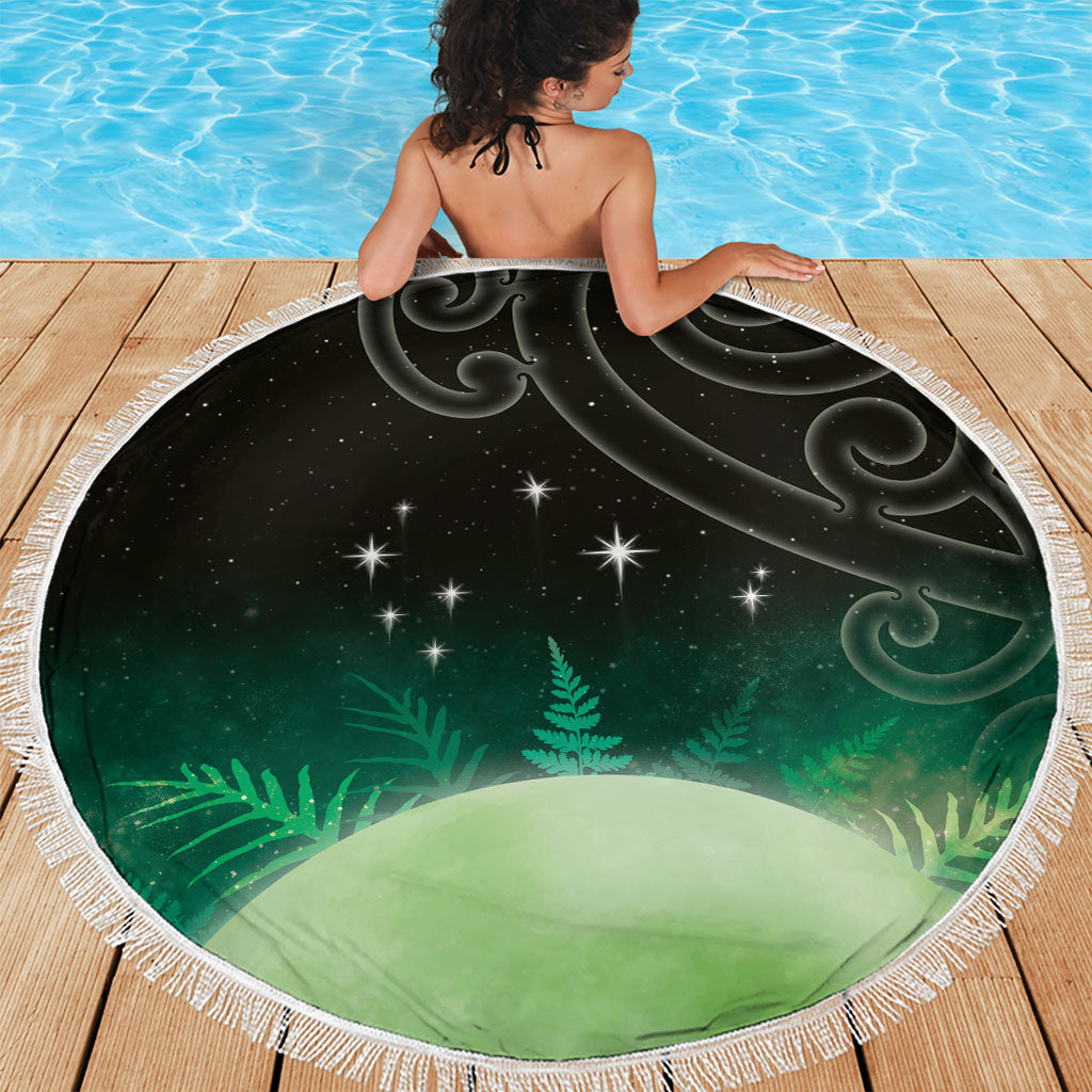 New Zealand Matariki Beach Blanket Pleiades Star Cluster Green Galaxy