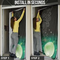 New Zealand Matariki Door Cover Pleiades Star Cluster Green Galaxy LT05 - Polynesian Pride