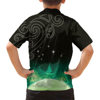 New Zealand Matariki Family Matching Puletasi and Hawaiian Shirt Pleiades Star Cluster Green Galaxy LT05 - Polynesian Pride